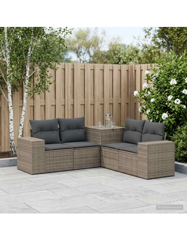 Set di divani 5 pz Grigio e Grigio Scuro