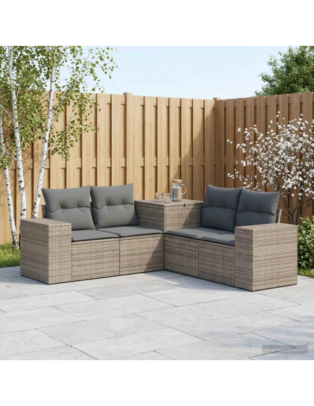 Set di divani 5 pz Grigio e Grigio Scuro