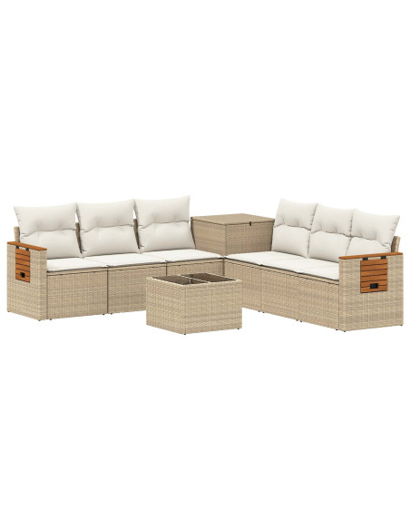Set di divani 8 pz Beige e Bianco Crema