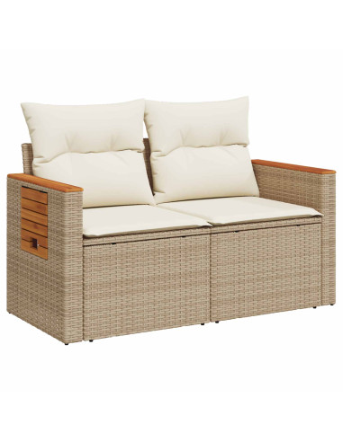 Set di divani 8 pz Beige e Bianco Crema