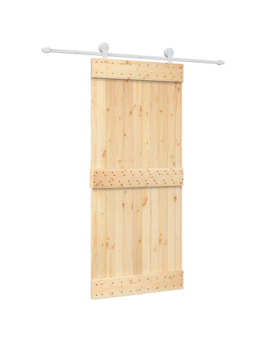Porta scorrevole Naturale e Bianco 90 x 210 cm