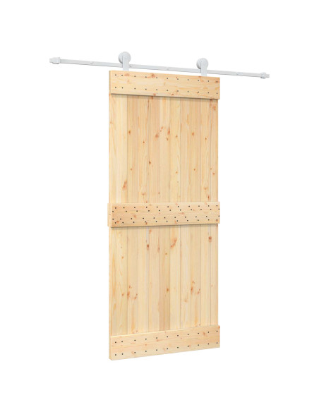 Porta scorrevole Naturale e Bianco 90 x 210 cm