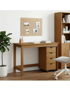 Set di Scrivania e Armadietto 2 pz Marrone Miele