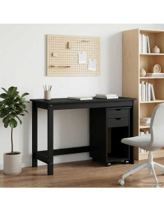 Set di Scrivania e Armadietto 2 pz Nero Legno Massello di Pino