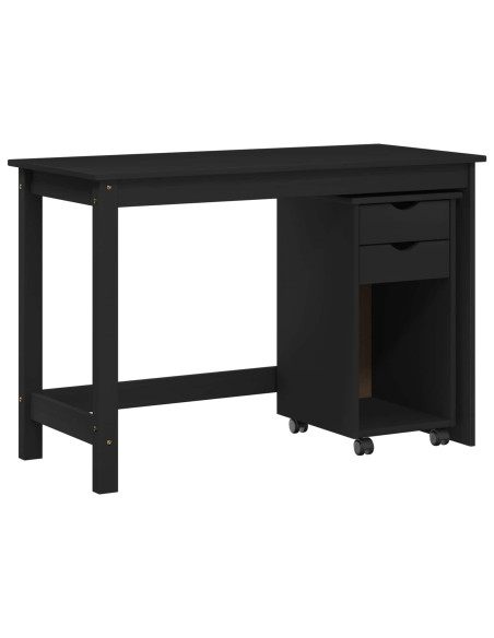 Set di Scrivania e Armadietto 2 pz Nero Legno Massello di Pino