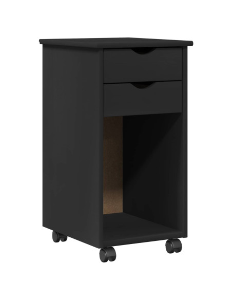 Set di Scrivania e Armadietto 2 pz Nero Legno Massello di Pino