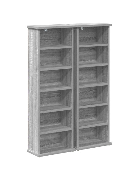 Mobile per CD 2 pz Sonoma grigio 60 x 17 x 92 cm