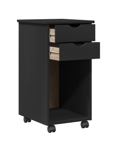 Set di Scrivania e Armadietto 2 pz Nero Legno Massello di Pino