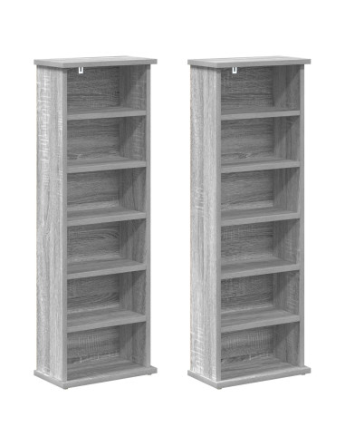 Mobile per CD 2 pz Sonoma grigio 60 x 17 x 92 cm