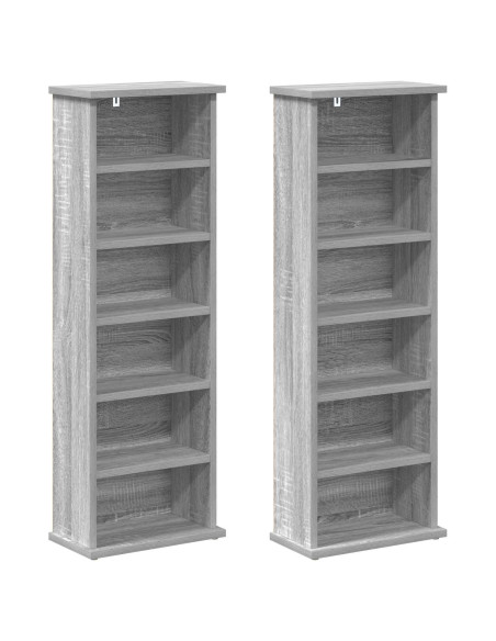 Mobile per CD 2 pz Sonoma grigio 60 x 17 x 92 cm