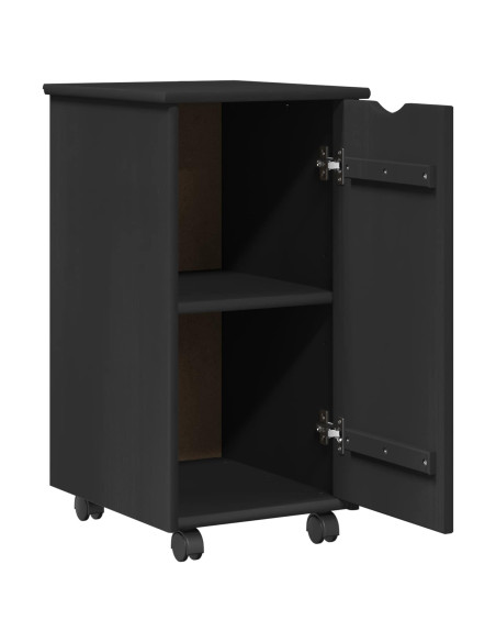 Set di Scrivania e Armadietto 2 pz Nero Legno Massello di Pino