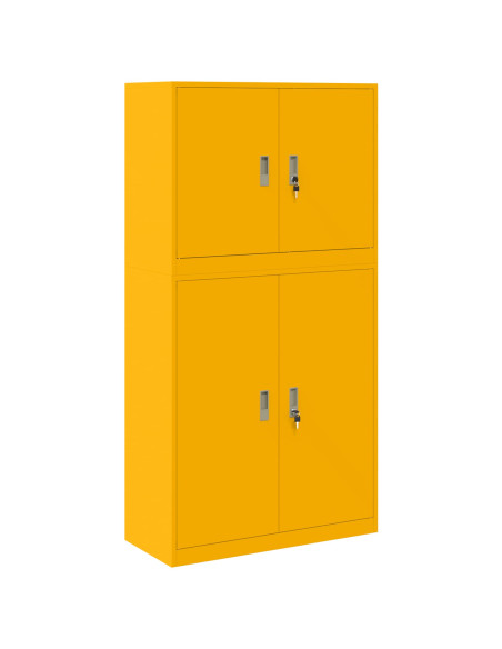 Armadio 2 pz Giallo Senape 90 x 40 x 175 cm Acciaio Bloccabile