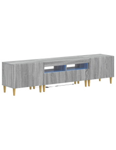 Mobile TV LED a 5 pezzi Sonoma grigio Legno ingegnerizzato