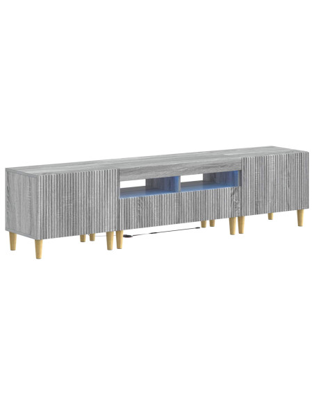 Mobile TV LED a 5 pezzi Sonoma grigio Legno ingegnerizzato
