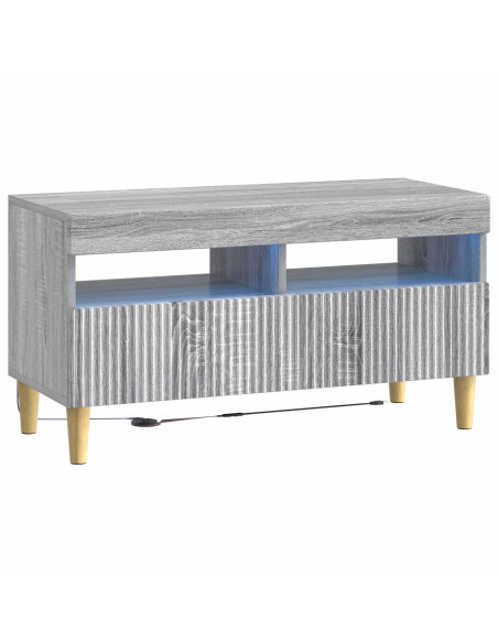 Mobile TV LED a 5 pezzi Sonoma grigio Legno ingegnerizzato