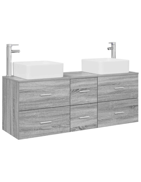 Set di Armadi da Bagno 3 pz Sonoma grigio 49,5 x 41 x 63 cm
