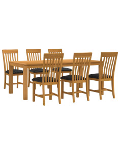 Set da pranzo 7 pz Nero Legno di Quercia Massello 2