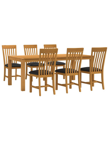 Set da pranzo 7 pz Nero Legno di Quercia Massello