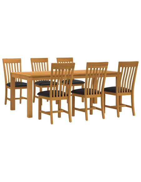 Set da pranzo 7 pz Nero Legno di Quercia Massello