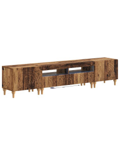 Mobile TV LED a 3 pezzi Legno antico Legno ingegnerizzato