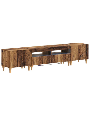 Mobile TV LED a 3 pezzi Legno antico Legno ingegnerizzato