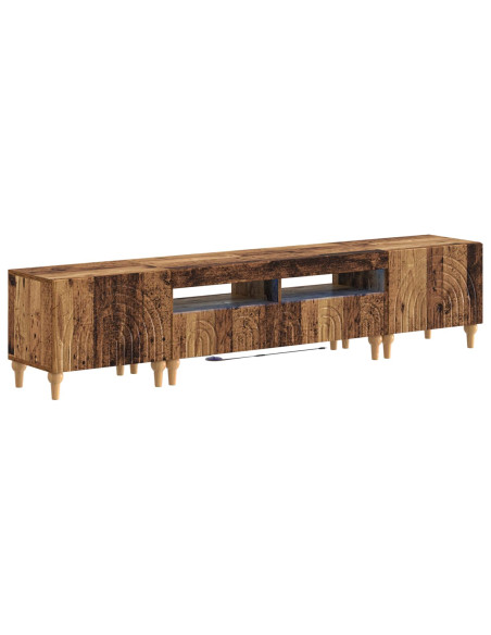 Mobile TV LED a 3 pezzi Legno antico Legno ingegnerizzato