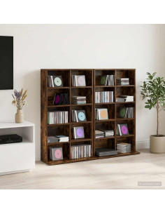 Mobile per CD 2 pz Rovere Fumo 65 x 23,5 x 97,5 cm
