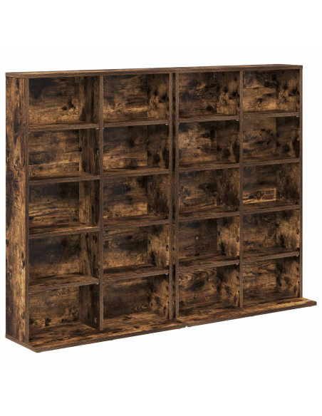 Mobile per CD 2 pz Rovere Fumo 65 x 23,5 x 97,5 cm