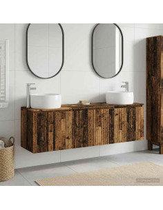 Set di Armadi da Bagno 3 pz Legno antico 49,5 x 44,5 x 66 cm