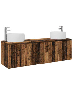 Set di Armadi da Bagno 3 pz Legno antico 49,5 x 44,5 x 66 cm 2