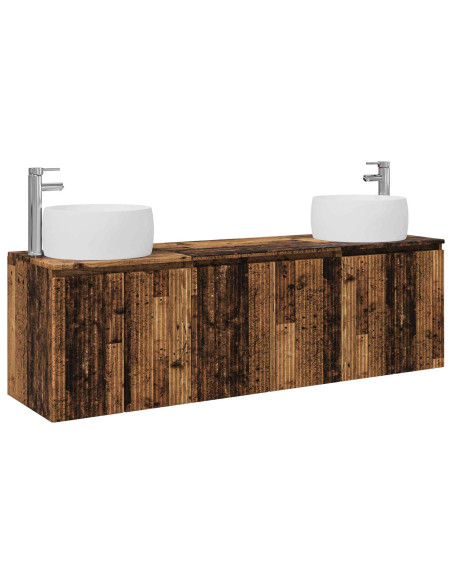 Set di Armadi da Bagno 3 pz Legno antico 49,5 x 44,5 x 66 cm