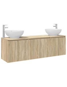 Set di Armadi da Bagno 3 pz Rovere Sonoma 49,5 x 44,5 x 65 cm 2
