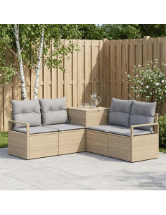 Set di divani 5 pz Beige e Grigio Chiaro