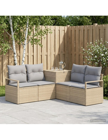 Set di divani 5 pz Beige e Grigio Chiaro