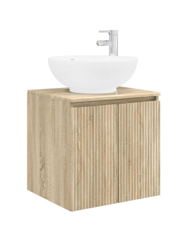 Set di Armadi da Bagno 3 pz Rovere Sonoma 49,5 x 44,5 x 65 cm