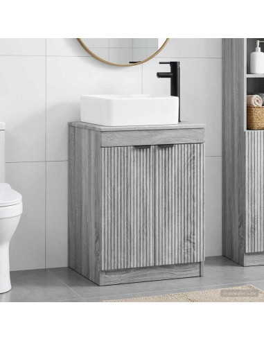 Set di mobili per il bagno Sonoma grigio Legno ingegnerizzato