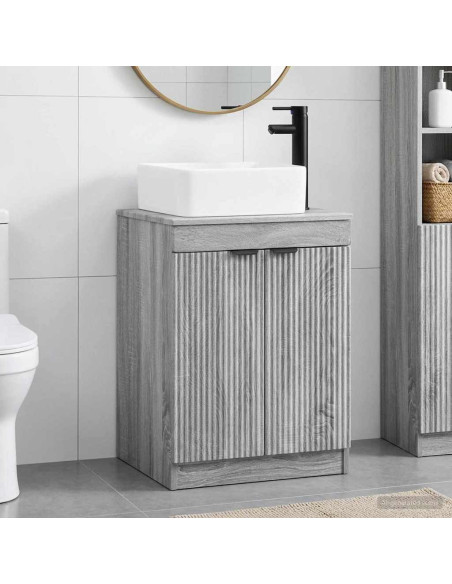 Set di mobili per il bagno Sonoma grigio Legno ingegnerizzato
