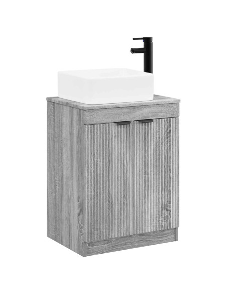 Set di mobili per il bagno Sonoma grigio Legno ingegnerizzato