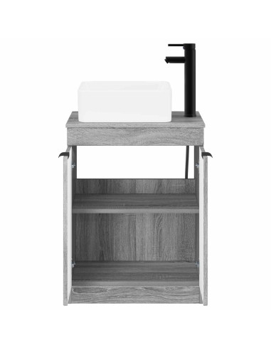 Set di mobili per il bagno Sonoma grigio Legno ingegnerizzato