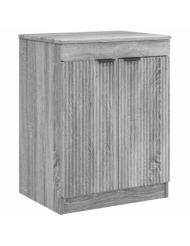 Set di mobili per il bagno Sonoma grigio Legno ingegnerizzato