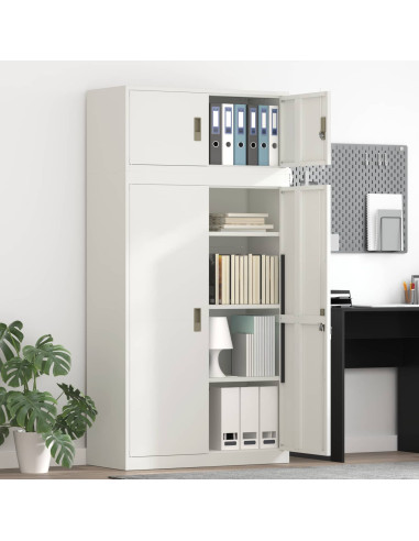 Armadio 2 pz Bianco 90 x 40 x 180 cm Acciaio Bloccabile