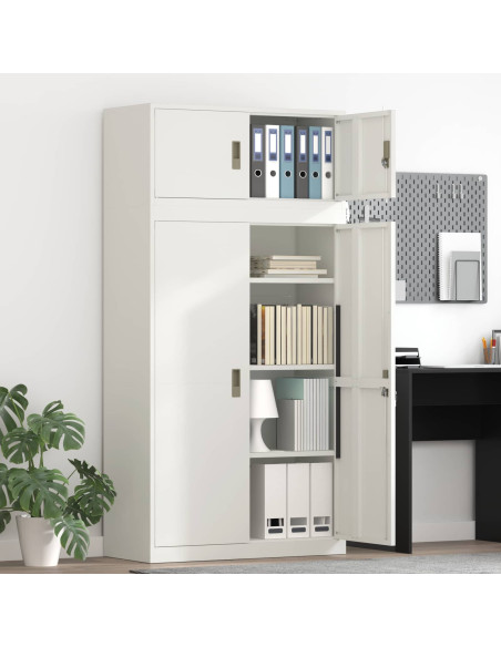 Armadio 2 pz Bianco 90 x 40 x 180 cm Acciaio Bloccabile