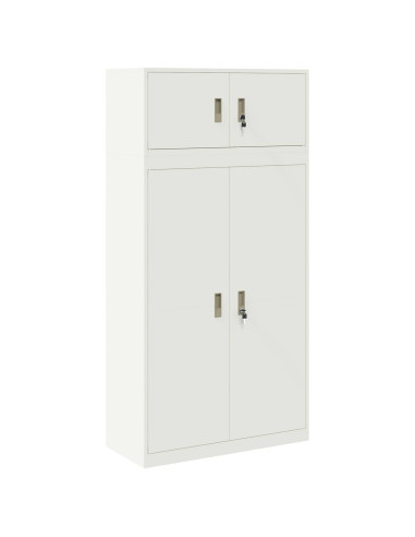 Armadio 2 pz Bianco 90 x 40 x 180 cm Acciaio Bloccabile