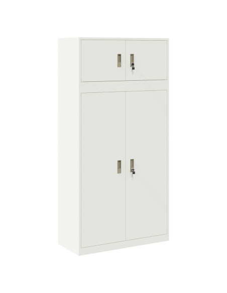 Armadio 2 pz Bianco 90 x 40 x 180 cm Acciaio Bloccabile