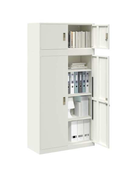 Armadio 2 pz Bianco 90 x 40 x 180 cm Acciaio Bloccabile