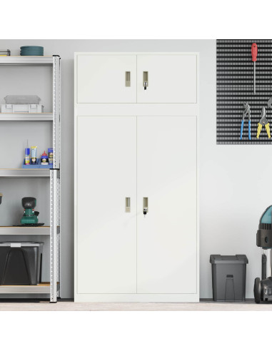 Armadio 2 pz Bianco 90 x 40 x 180 cm Acciaio Bloccabile