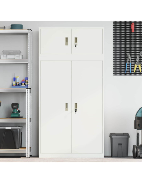 Armadio 2 pz Bianco 90 x 40 x 180 cm Acciaio Bloccabile