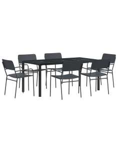 Set Mobili da Esterno 7 pz Antracite Acciaio 2
