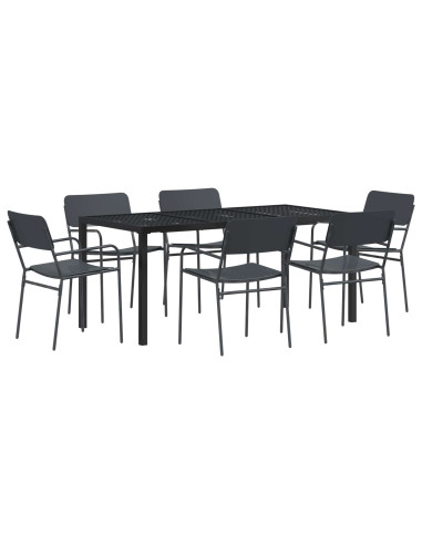Set Mobili da Esterno 7 pz Antracite Acciaio