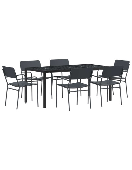 Set Mobili da Esterno 7 pz Antracite Acciaio